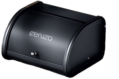Matte Black Bread Bin With Sliding Lid Modern Kitchen Storage - 25 cm