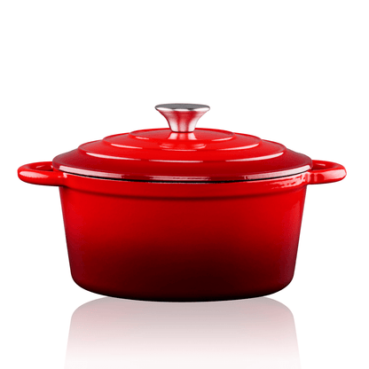 Casserole Enamel Cast Iron Red - Afanaya