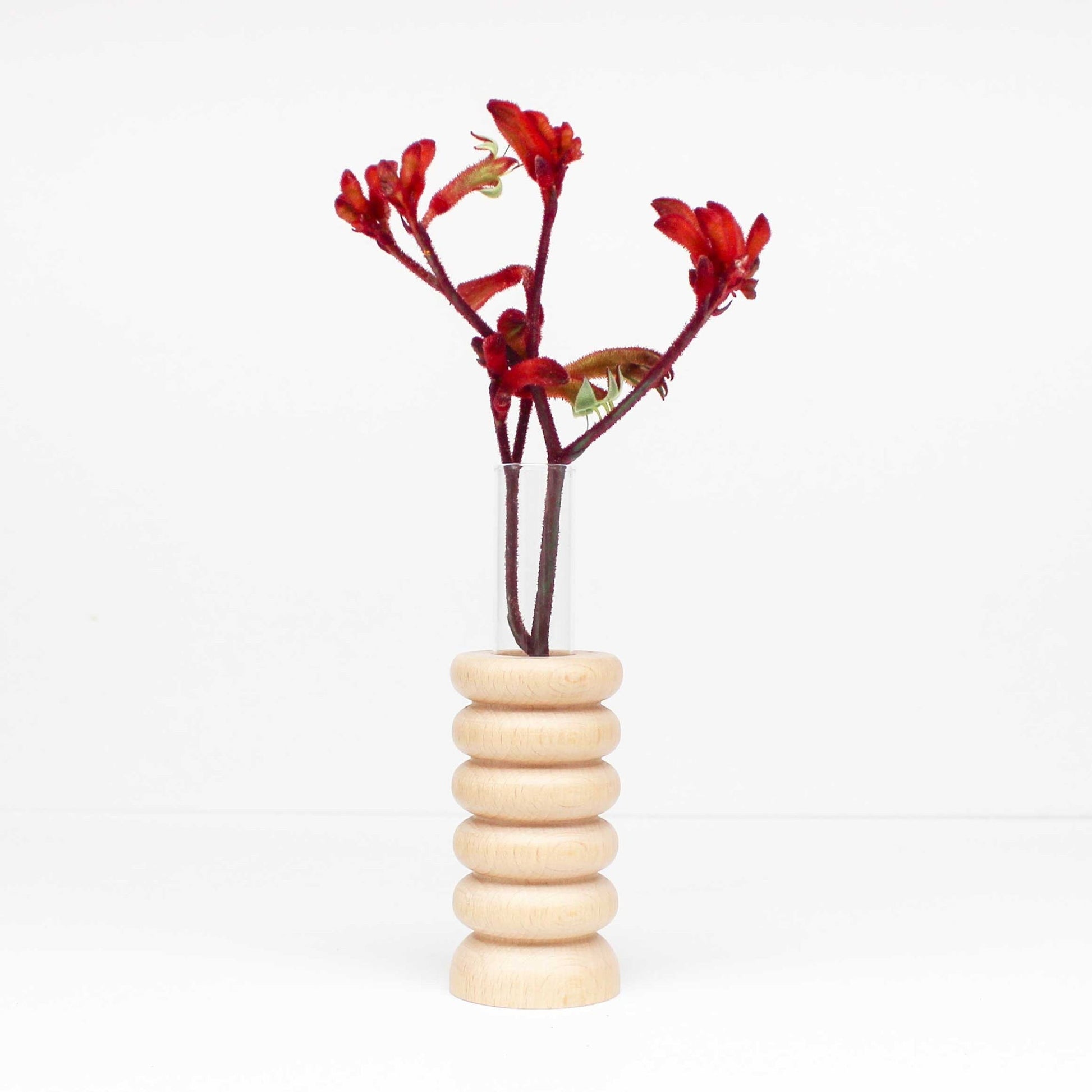 Elegant Medium Totem Wooden Vase - Afanaya