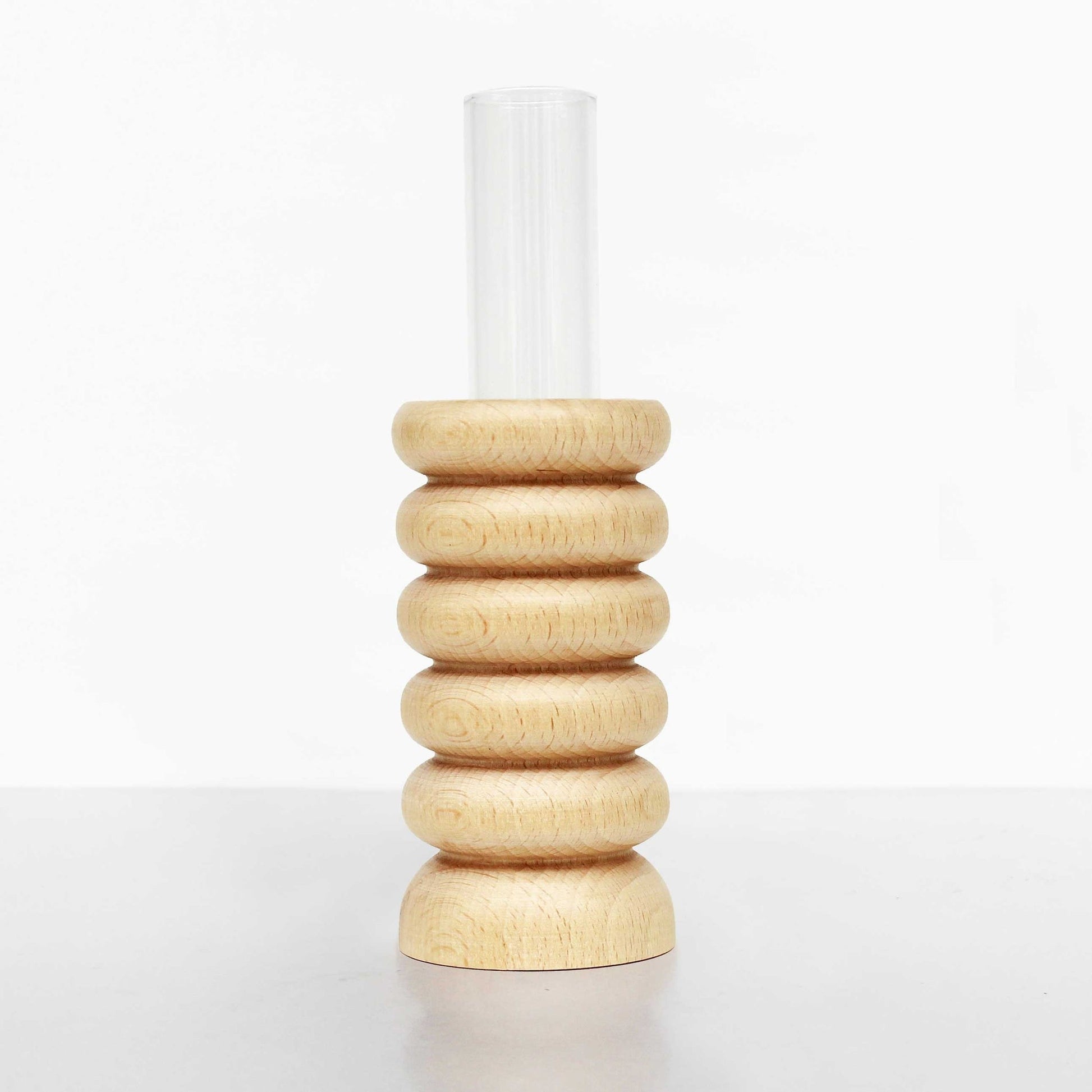 Elegant Medium Totem Wooden Vase - Afanaya