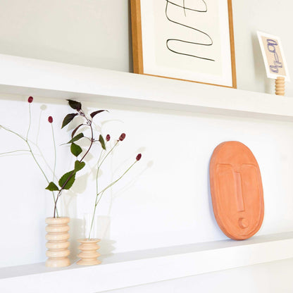 Elegant Medium Totem Wooden Vase - Afanaya