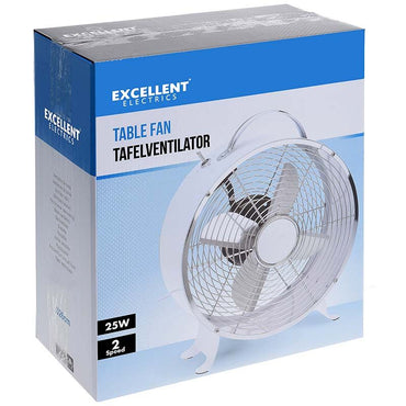 Excellent Electrics Tafelventilator Metaal 26Cm Wit - Afanaya