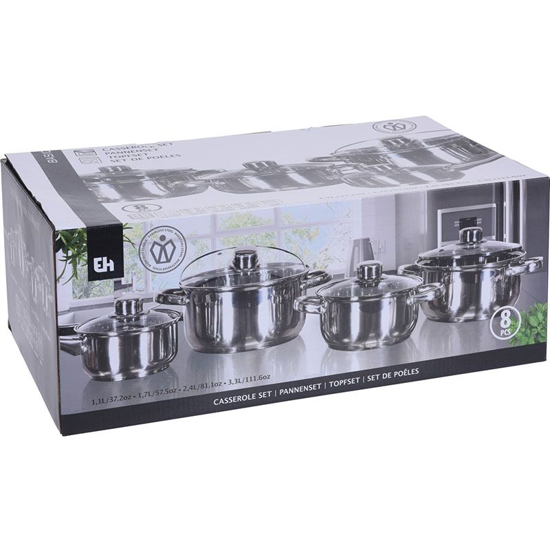 Excellent Houseware Pannenset - 8 - Delig - Rvs - Afanaya