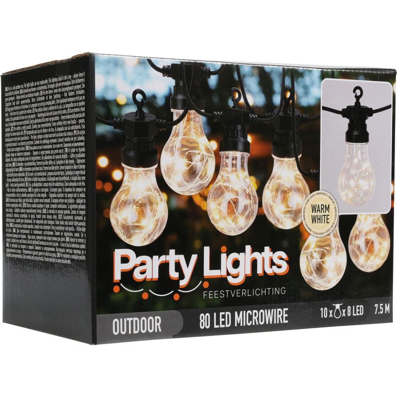 Feestverlichting Voor De Tuin - 450Cm - Warm Wit - 10X8 Micro Led - Afanaya