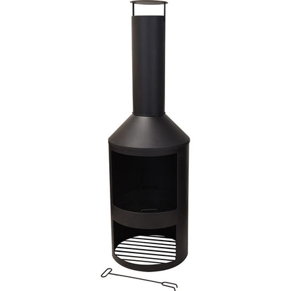 Garden Fireplace Lyon Outdoor Steel Fire Pit Heater – 135 cm High - Afanaya