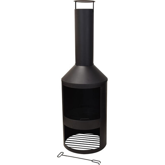 Garden Fireplace Lyon Outdoor Steel Fire Pit Heater – 135 cm High - Afanaya