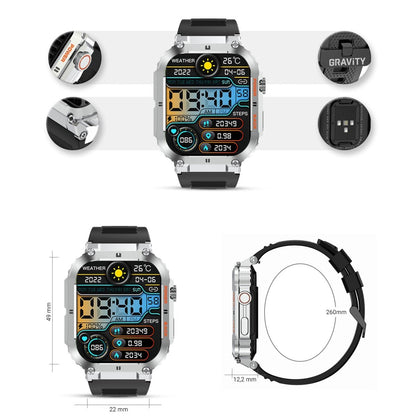 Gravity GT6 - 5 Smartwatch 1.32" HD Display Fitness Tracker with Heart Rate Sleep Monitor - Afanaya