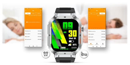 Gravity GT6 - 5 Smartwatch 1.32" HD Display Fitness Tracker with Heart Rate Sleep Monitor - Afanaya