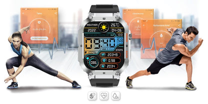 Gravity GT6 - 5 Smartwatch 1.32" HD Display Fitness Tracker with Heart Rate Sleep Monitor - Afanaya