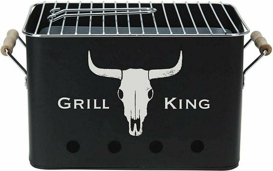 Poêle à griller antiadhésive noire Grill King pour barbecue, cuisine intérieure et extérieure