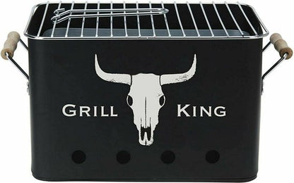 Poêle à griller antiadhésive noire Grill King pour barbecue, cuisine intérieure et extérieure