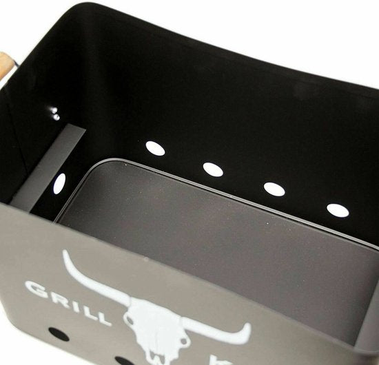 Poêle à griller antiadhésive noire Grill King pour barbecue, cuisine intérieure et extérieure