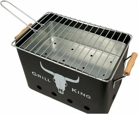 Poêle à griller antiadhésive noire Grill King pour barbecue, cuisine intérieure et extérieure