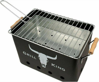 Poêle à griller antiadhésive noire Grill King pour barbecue, cuisine intérieure et extérieure