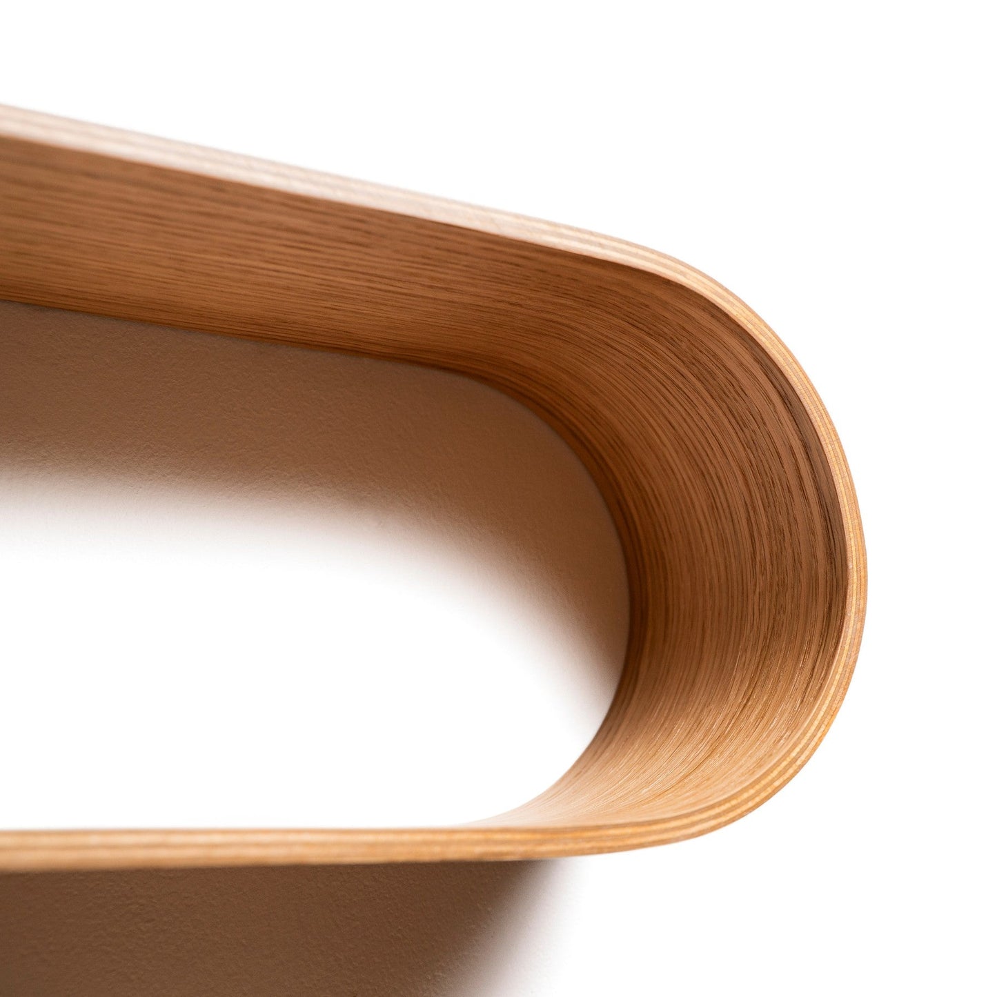 handmade wooden floating Wall Shelf Oval - Afanaya