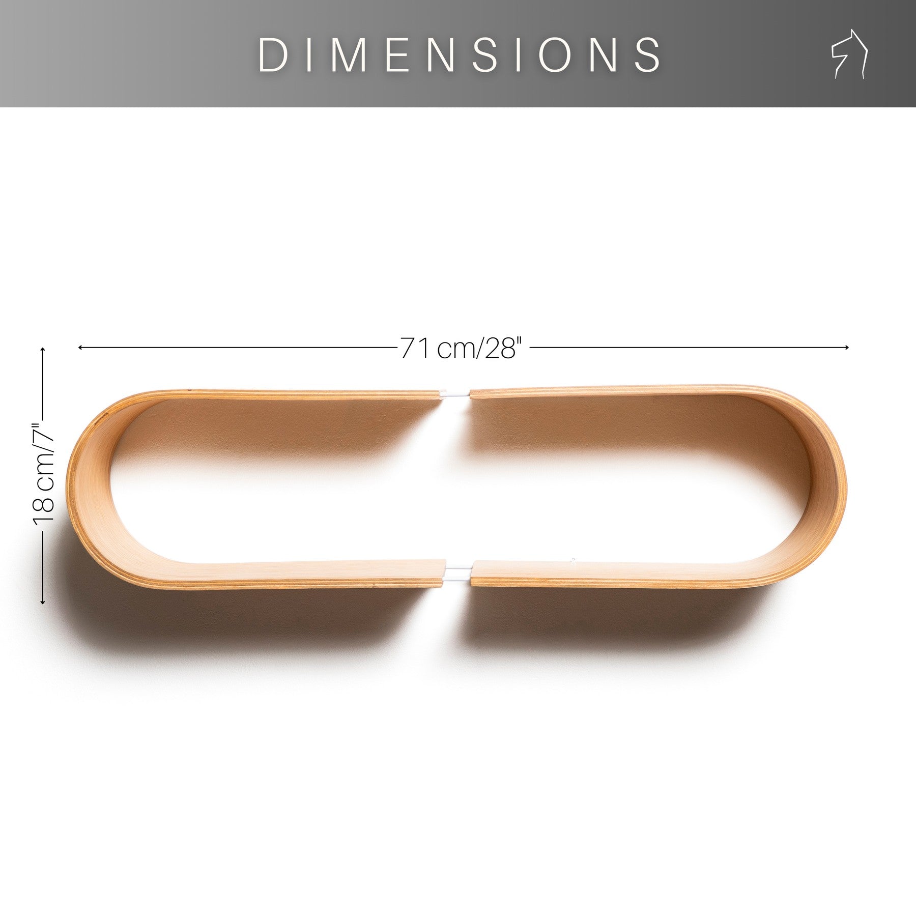 handmade wooden floating Wall Shelf Oval - Afanaya