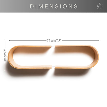handmade wooden floating Wall Shelf Oval - Afanaya