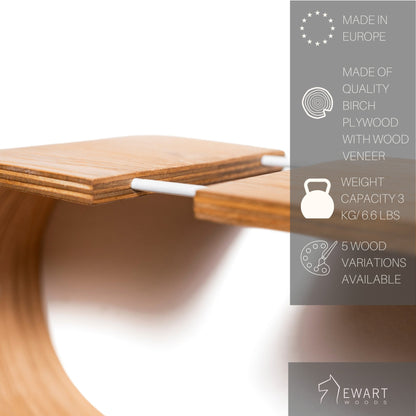 handmade wooden floating Wall Shelf Oval - Afanaya