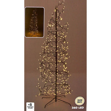 Home@Style Decoration Kerstboom Spiraal 150Cm - 360 Led - Zwart - Afanaya