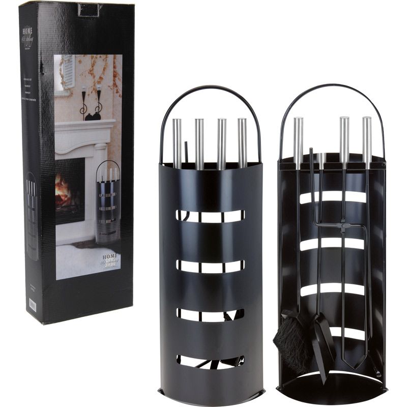 Home&Styling Openhaardset Rvs Zwart - 5 Delig - Afanaya