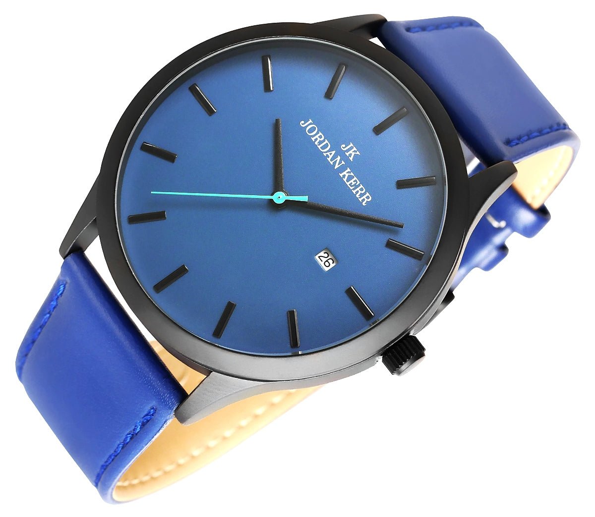 Jordan Kerr L1026 - 3 Men’s Watch – Quartz with Blue Dial - Afanaya