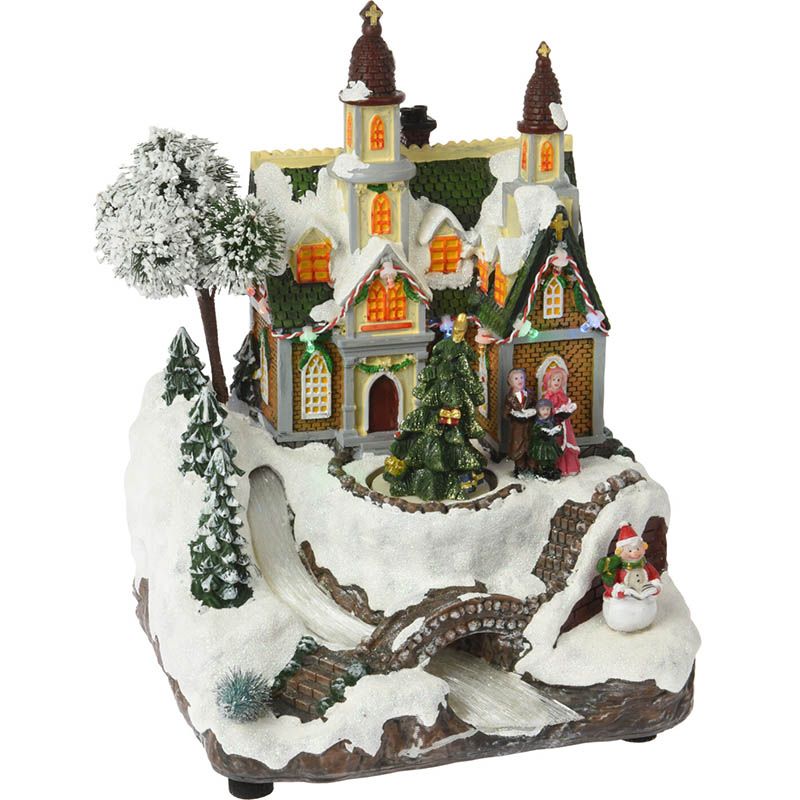 Kerstdorp - Met Rivier En Draaiende Kerstboom - Afanaya