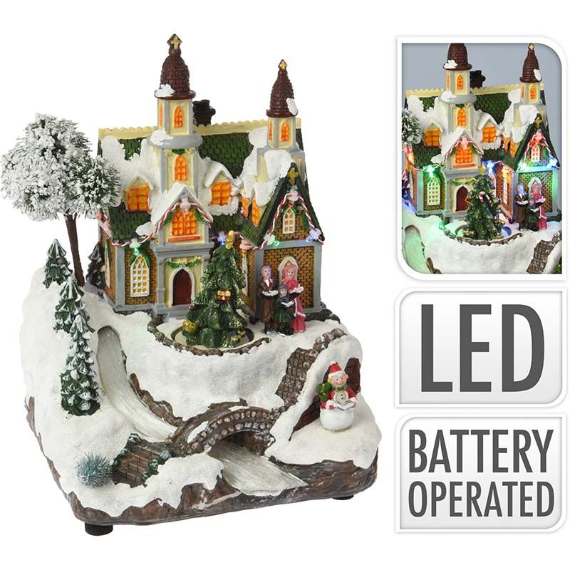 Kerstdorp - Met Rivier En Draaiende Kerstboom - Afanaya