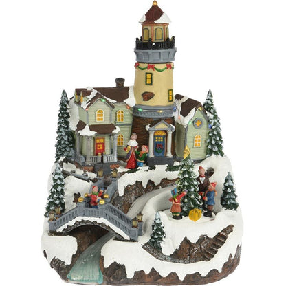 Kerstdorp - Met Toren En Draaiende Kerstboom - Afanaya