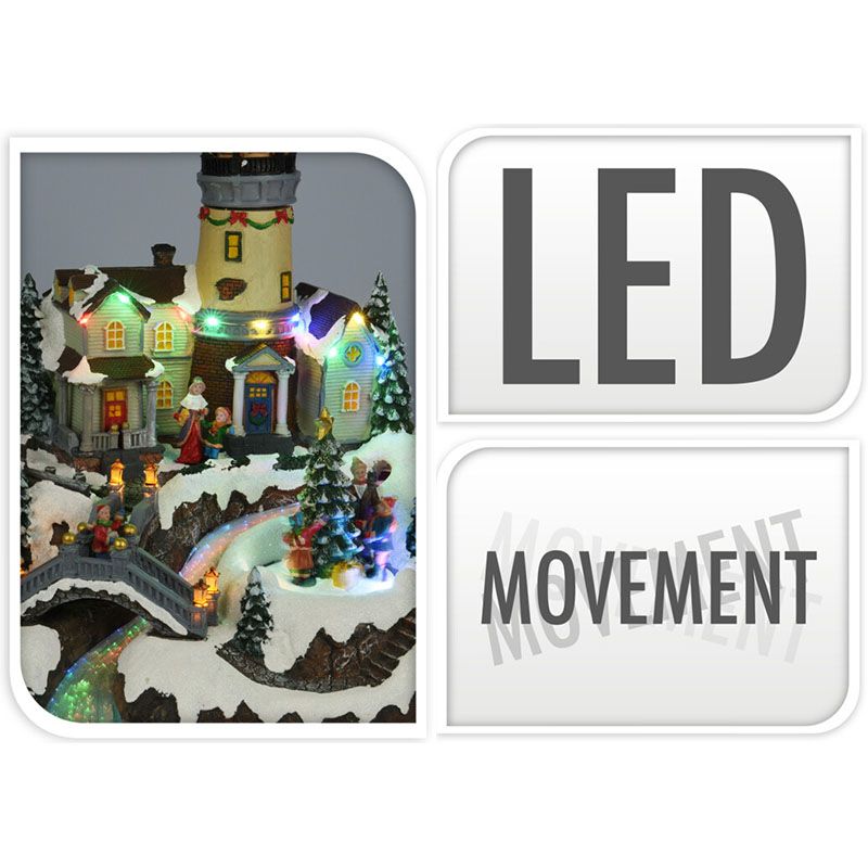 Kerstdorp - Met Toren En Draaiende Kerstboom - Afanaya