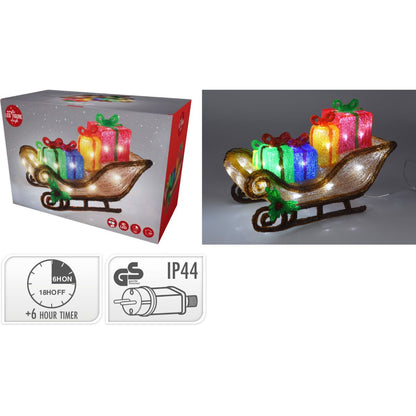 Kerstfiguur Acryl - Arreslee Met Led - 40 Cm - Afanaya