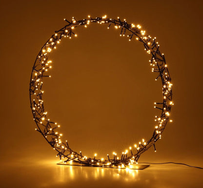 Kerstkrans Op Standaard - 200 Led - 40 Cm - Warm Wit - Timer - Afanaya