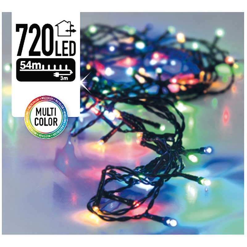 Kerstverlichting - 720 Led's - 54 Meter - Multicolor - Afanaya