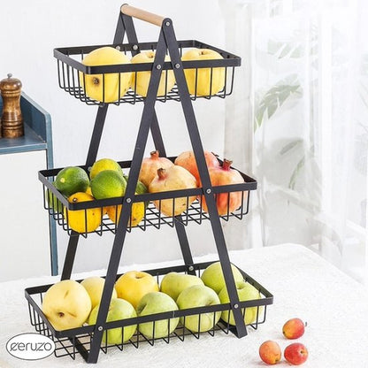 Ceruzo Fruit Rack 3 Tier Kitchen Storage Stand for Fruits & Vegetables – Height 47 cm