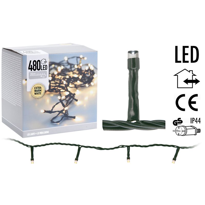 Led - Verlichting - 480 Led's - 36 Meter - Extra Warm Wit - Afanaya