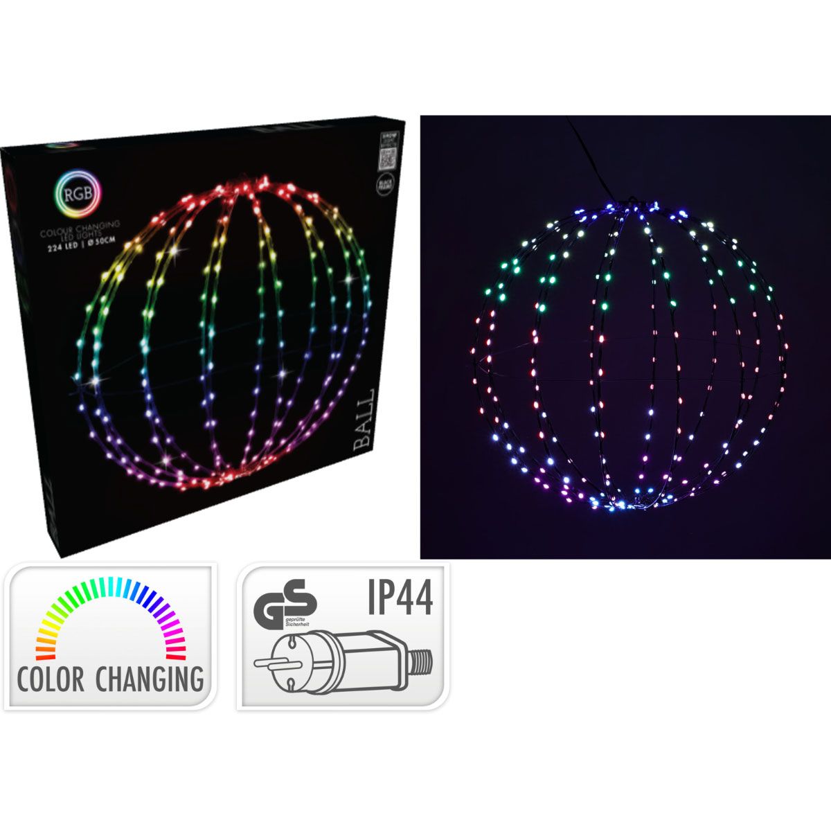 Lichtbol - Kerstverlichting - 50 Cm - Rgb Licht - 224 Led - Colour Changing - Afanaya