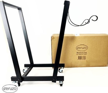 Metal Wood Rack Rolling Firewood Storage Stand - Afanaya