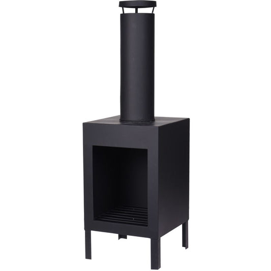 Outdoor Garden Fireplace 30x30x100 cm – Modern Steel Patio Heater for Terrace & Backyard" - Afanaya