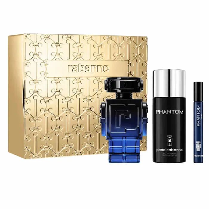 Paco Rabanne Phantom Intense Eau De Parfum Spray 100ml Coffret 3 Produits - Afanaya