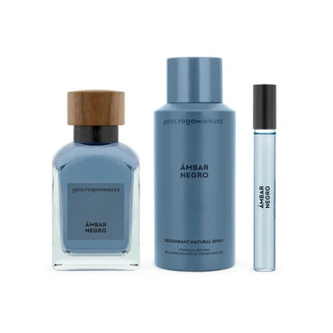 Adolfo Dominguez Ambar Negro Eau de Parfum Spray 120ml Coffret 3 Produits Parfum Homme