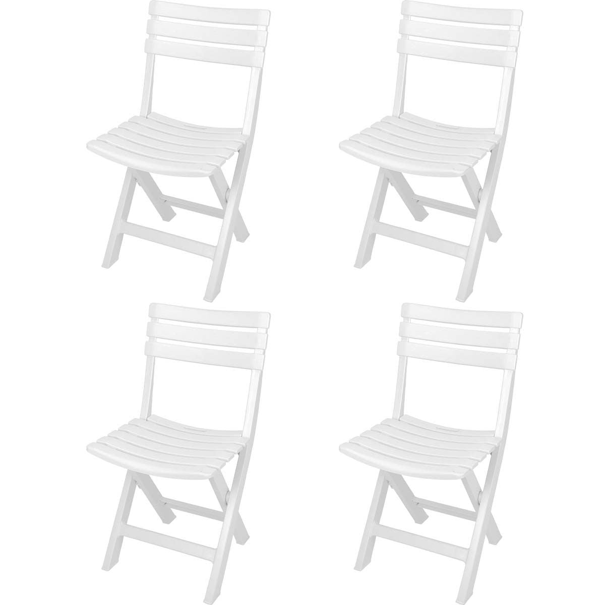 Progarden - 4 Tuinstoelen Komodo - Wit - Afanaya