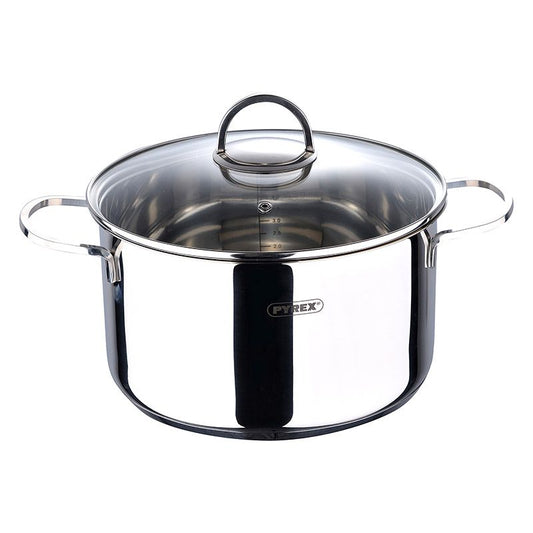 Pyrex Kookpan Met Deksel - Ø24 Cm - 5.7L - Inductie - Afanaya