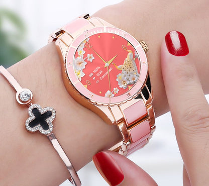 Rubicon RNCE82 Women’s Smartwatch Elegant Pink Fitness Tracker with Heart Rate - Afanaya