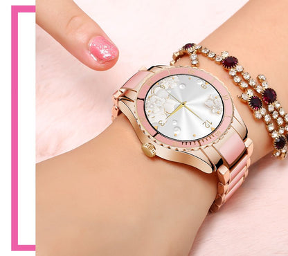 Rubicon RNCE82 Women’s Smartwatch Elegant Pink Fitness Tracker with Heart Rate - Afanaya