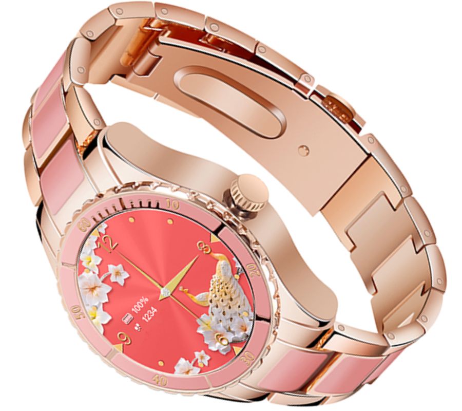 Rubicon RNCE82 Women’s Smartwatch Elegant Pink Fitness Tracker with Heart Rate - Afanaya