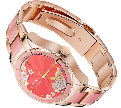 Rubicon RNCE82 Women’s Smartwatch Elegant Pink Fitness Tracker with Heart Rate - Afanaya