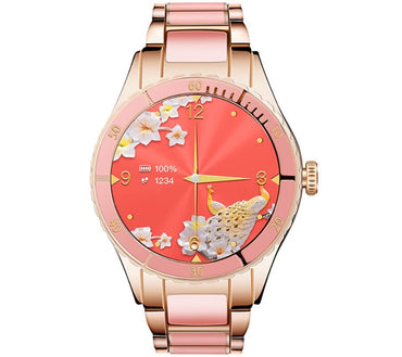 Rubicon RNCE82 Women’s Smartwatch Elegant Pink Fitness Tracker with Heart Rate - Afanaya