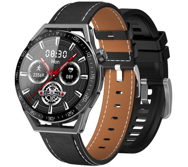 Rubicon RNCE88 - 1 Smartwatch Black with Silicone & Leather Straps - Afanaya