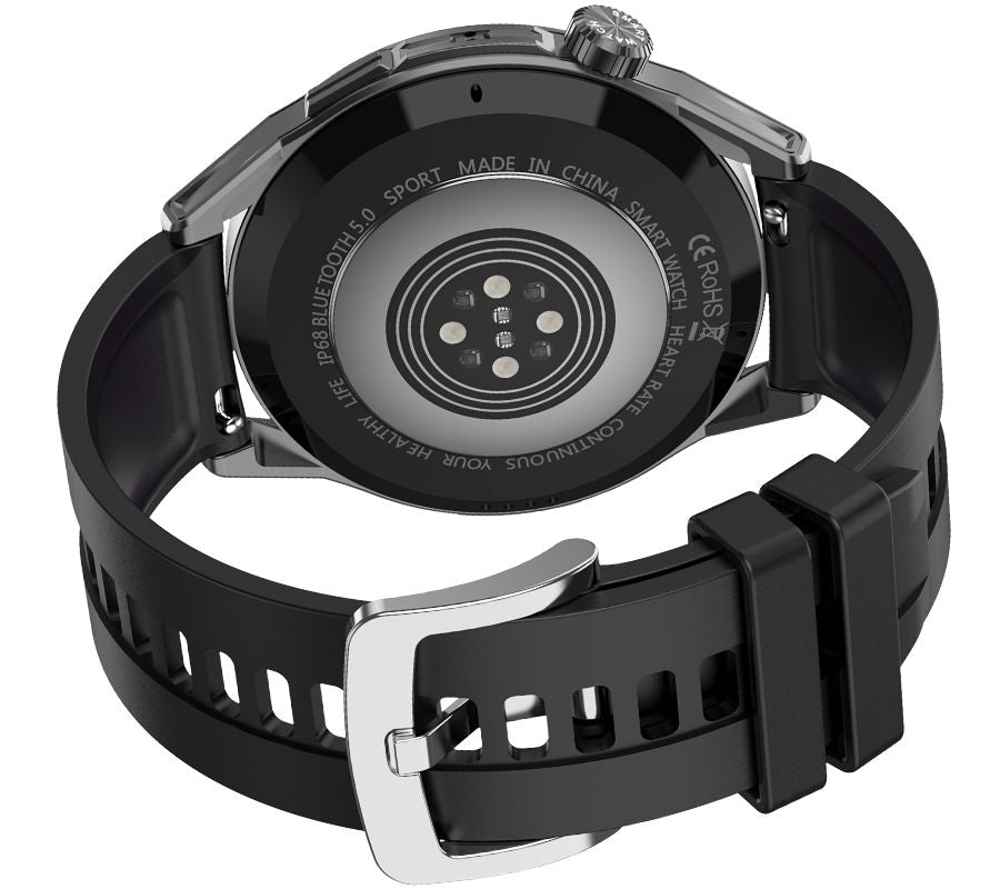 Rubicon RNCE88 - 1 Smartwatch Black with Silicone & Leather Straps - Afanaya