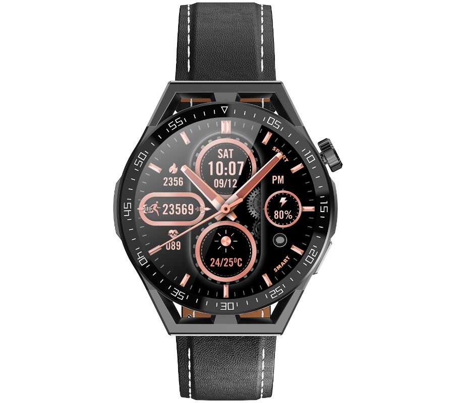 Rubicon RNCE88 - 1 Smartwatch Black with Silicone & Leather Straps - Afanaya