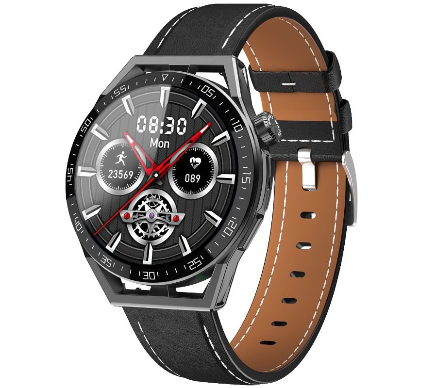 Rubicon RNCE88 - 1 Smartwatch Black with Silicone & Leather Straps - Afanaya
